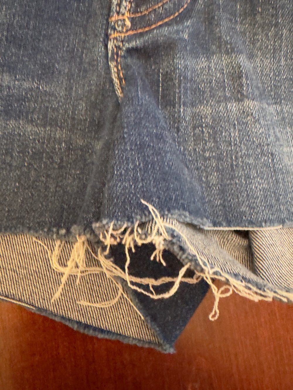 MOTHER Blue Denim Jeans with Copper Button - Picture 3 of 8